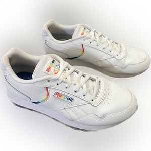 Reebok Classic Harmon Pride White with Rainbow Accents SZ 8